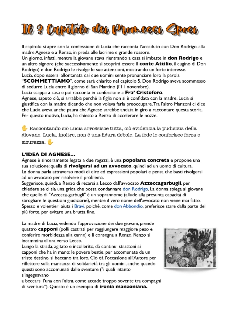 Capitolo 3 Promessi Sposi: Riassunto e Analisi PDF