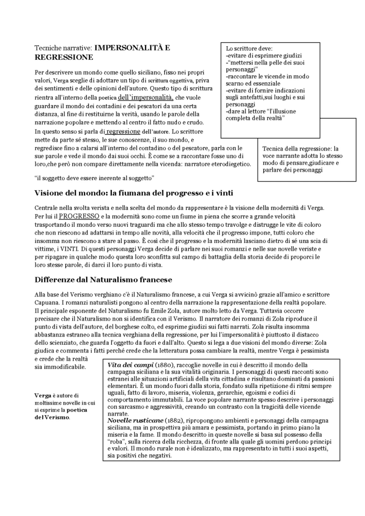 Il Pensiero di Verga e le Sue Opere: Riassunto Breve e Facile