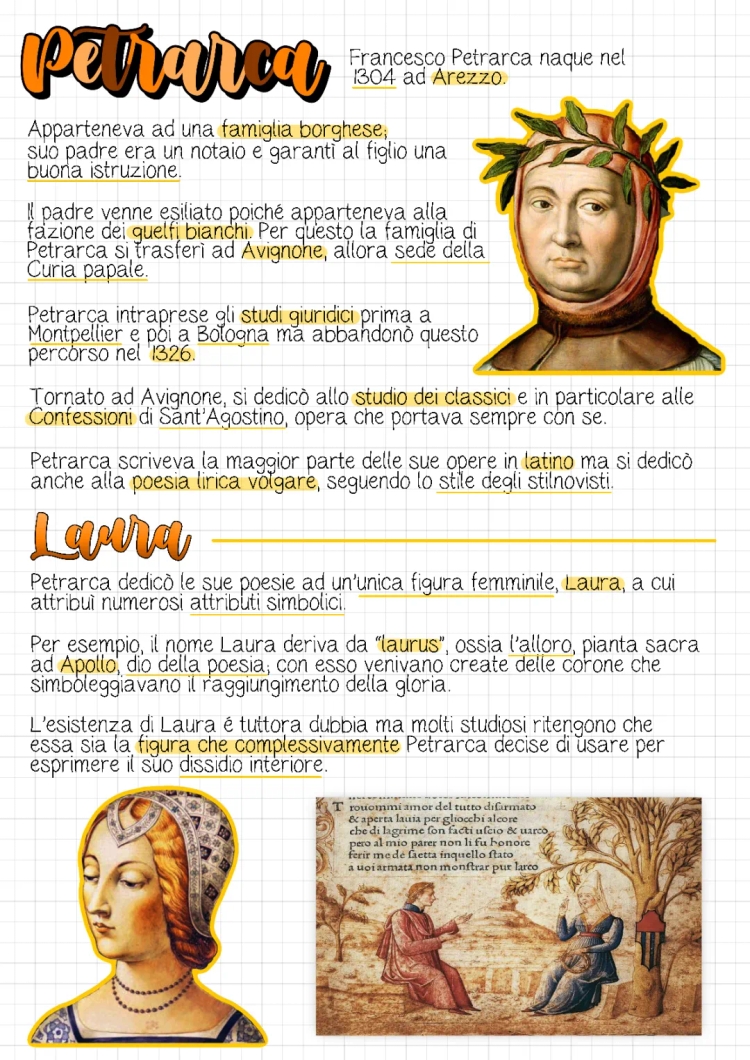 PETRARCA - La vita - Letteratura italiana