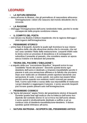 Giacomo Leopardi: Riassunto Facile et Pessimismo per Tesina