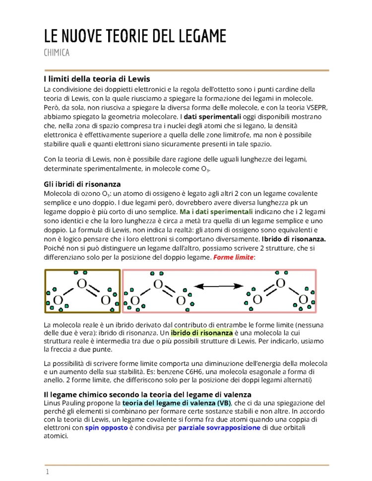 Limiti della Teoria di Lewis e Ibridi di Risonanza: Esempi e Strutture Facili