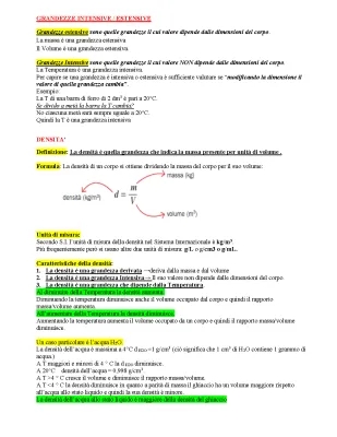 La densità è una grandezza intensiva o estensiva? Esempi e formule