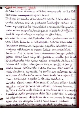 Le Fibre Tessili: Riassunto e Schemi per la Scuola Media