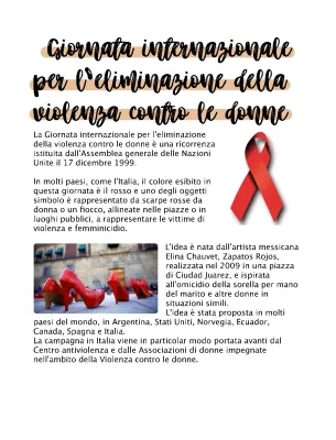 25 novembre - Giornata internazionale per l’eliminazione della violenza contro le donne