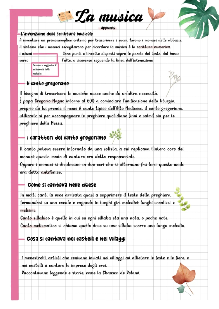 La Musica nel Medioevo per Scuola Media: Schema, PDF e PowerPoint