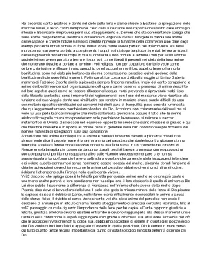 Terzo Canto Paradiso - Riassunto, Testo e Parafrasi PDF