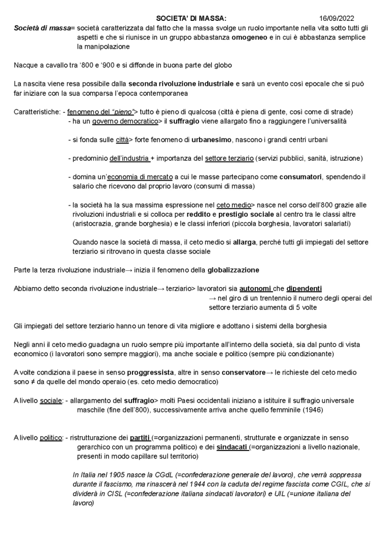 Seconda Rivoluzione Industriale e Società di Massa: Riassunto per Bambini