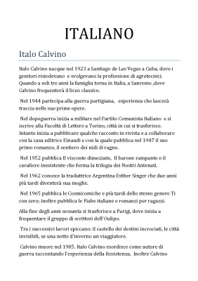 Italo Calvino: Resumo e vida - PDF e mais