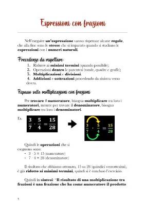 Espressioni con Frazioni e Divisioni: Esercizi Svolti e PDF per la Scuola Media