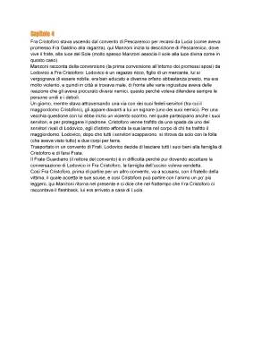 Riassunto capitolo 4 Promessi Sposi e analisi - PDF e domande