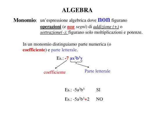 Monomi e Polinomi: Esercizi Facili, Formule e Mappa Concettuale