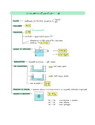 Equilibrio dei Fluidi: Mappa Concettuale e Formule Semplici