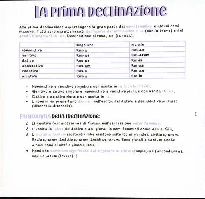 Scopri la Prima e Seconda Declinazione Latino con Esempi e PDF