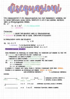 Schema Disequazioni PDF: Disequazioni di Secondo Grado e Disequazioni Fratte