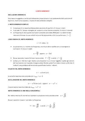 Tutto sul Moto Armonico: Formule PDF, Ampiezza, Velocità e Tamponamenti