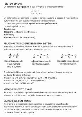 Metodi di Risoluzione Sistemi Lineari: Sostituzione, Confronto e Cramer