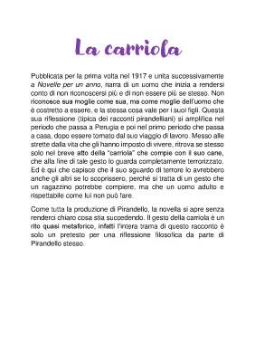 La Carriola - Novelle di Pirandello: Riassunto e PDF