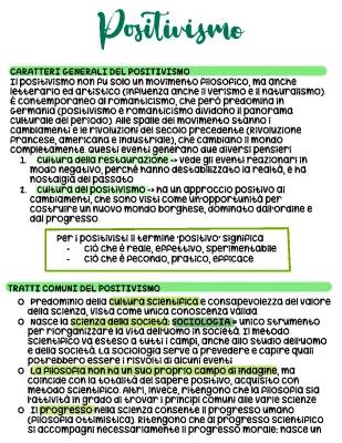 Il Positivismo Spiegato ai Ragazzi: Riassunto e Schema