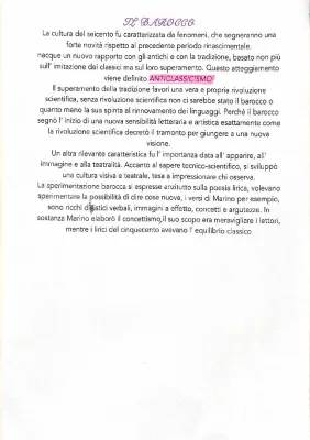 Differenze tra Manierismo e Barocco nella Letteratura: Riassunto PDF