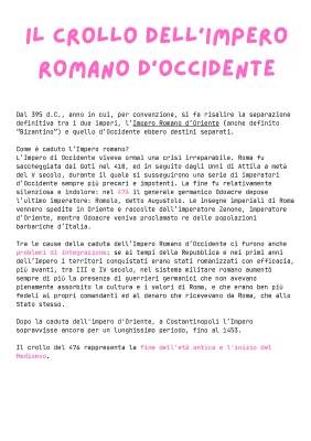 La Caduta Dell'Impero Romano D'Occidente: Riassunto, Cause e Conseguenze