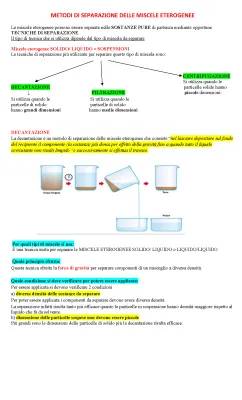 Tecniche di Separazione dei Miscugli: Decantazione, Filtrazione e Centrifugazione