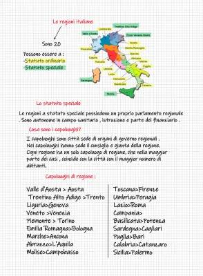 Tabella e Cartina delle Regioni e Capoluoghi Italiani