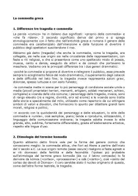 La Commedia e Tragedia Greca - Riassunti e Spiegazioni Semplici