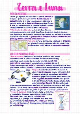 I Movimenti della Terra e della Luna: Schema e Riassunto per la Scuola Primaria