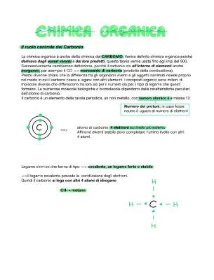 La Chimica del Carbonio: Spiegazione Semplice e Schemi per Capire