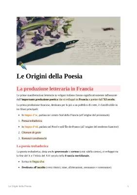 La Poesia Trobadorica: Caratteristiche, Esempi e Riassunto in PDF