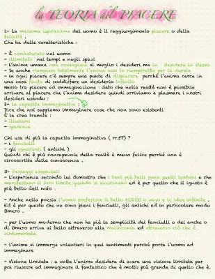 La Teoria del Piacere di Leopardi: Schema, Riassunto e Parafrasi per Bambini