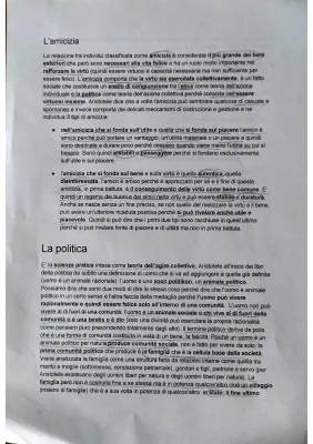 Amicizia e Politica per Aristotele: Schema, Frasi, e Tipi di Amicizia - PDF Inclusi