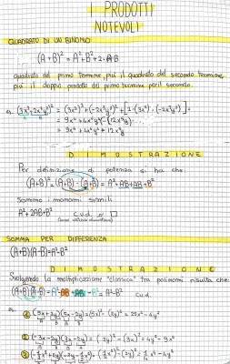 Scopri i Prodotti Notevoli e il Quadrato di Binomio