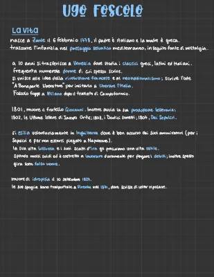 La vita di Ugo Foscolo in breve: vita, opere principali e riassunti facili