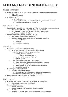 Semejanzas entre Modernismo y Generación del 98: Un Resumen y Características Clave