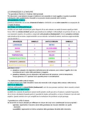 Riassunto sulle Grandezze Fisiche e Misure: Sistema Internazionale, Massa e Peso per Bambini