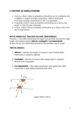 Criteri di similitudine dei triangoli: spiegazione semplice e esercizi svolti PDF