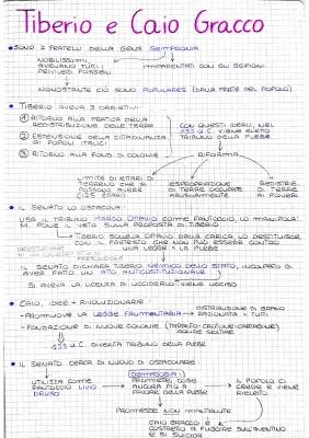 Tiberio e Caio Gracco: Riassunto e Mappa Concettuale per Scuola Primaria