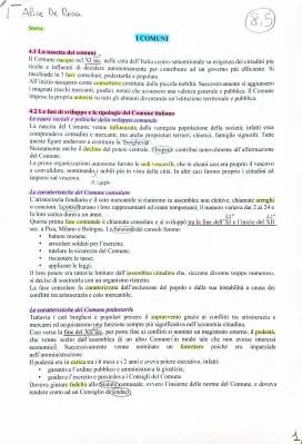 La nascita dei comuni in Italia: riassunto e schema