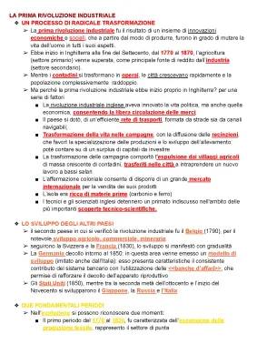 Rivoluzione Industriale in Inghilterra: Riassunto e Schema