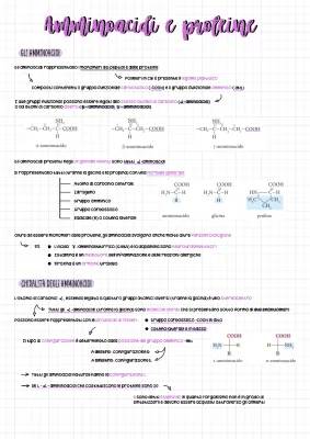 Amminoacidi e Proteine: Struttura, Classificazione e Differenza tra D e L