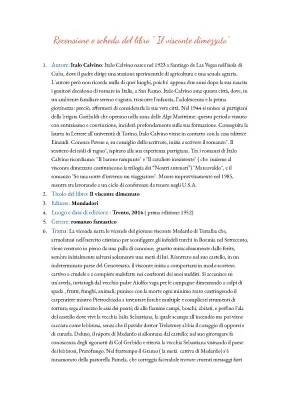 Il visconte dimezzato: scheda libro in formato PDF con analisi, esercizi svolti e riassunto