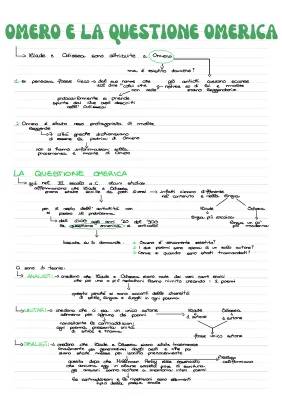 La Questione Omerica Spiegata ai Bambini - Riassunto e Schema PDF