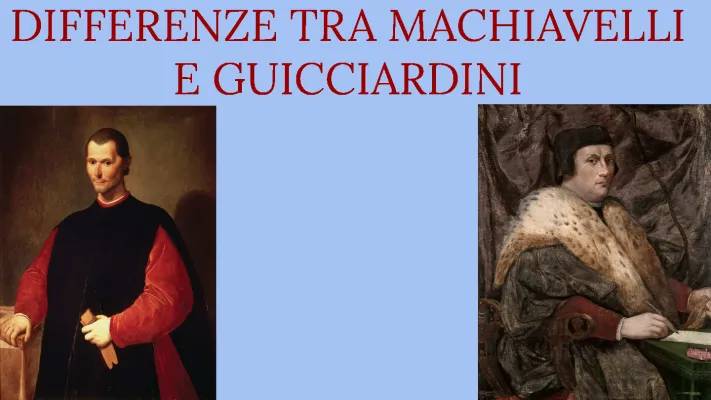 Machiavelli e Guicciardini a Confronto: Differenze, Fortuna e Oggi - PDF e Mappa Concettuale