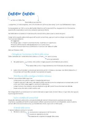 La vita e le scoperte di Galileo Galilei: riassunto completo