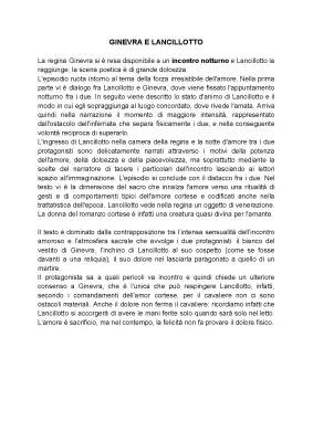 Lancillotto e Ginevra: Riassunto Breve del Grande Amore - PDF e Testo