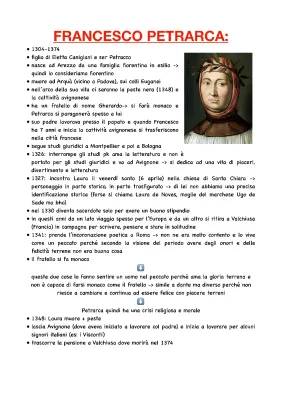 Petrarca: Riassunto Facile e Vita - PDF e Schema per DSA