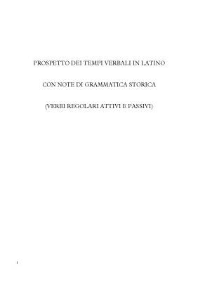 Tempi Verbali e Coniugazioni dei Verbi Latini: Tabella e PDF Utili