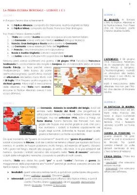 Prima Guerra Mondiale: Riassunto Facile e Schema per Studenti di 10 Anni