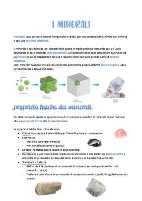 Esplora le Proprietà dei Minerali: Chimiche, Fisiche e Struttura Cristallina